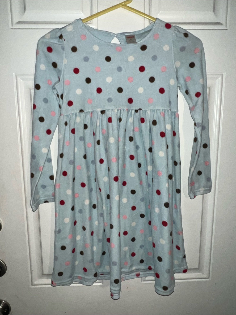 Gymboree Light Blue Polka Dot Long-Sleeve Dress